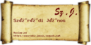 Szórádi János névjegykártya